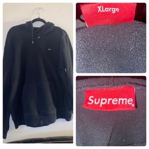 Black Supreme Fleece Hoodie